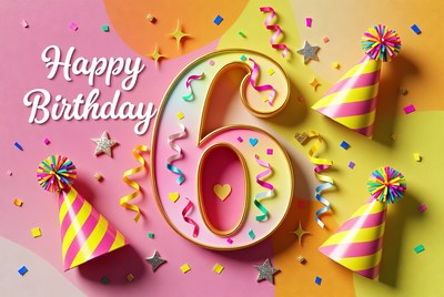 Colorful birthday celebration for six