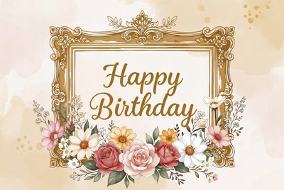Elegant floral birthday greeting design
