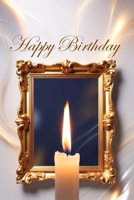 Elegant birthday candle and frame display