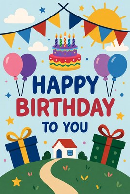 Colorful birthday celebration design