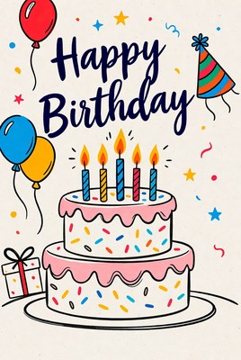 Colorful birthday celebration design