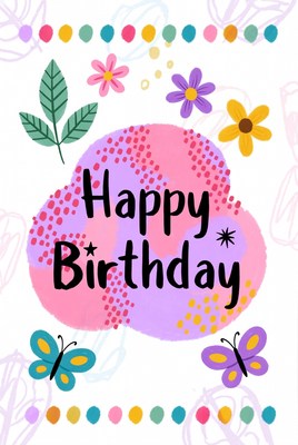 Colorful birthday greeting card design
