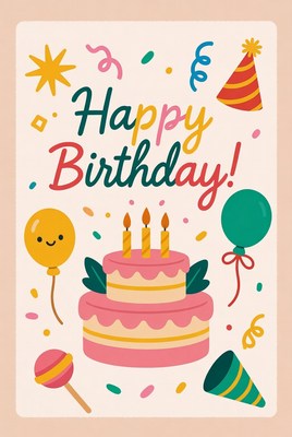 Colorful birthday celebration decorations