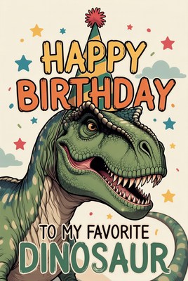 Birthday celebration for a dinosaur