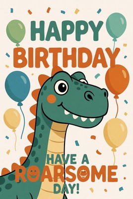Birthday celebration with dinosaur theme