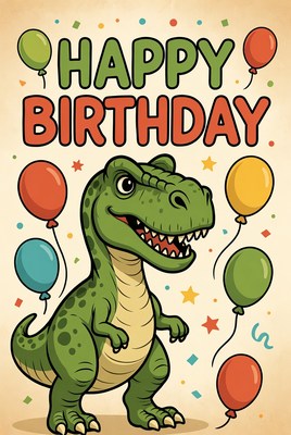 Colorful dinosaur birthday celebration