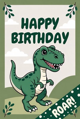 Birthday celebration with dinosaur theme