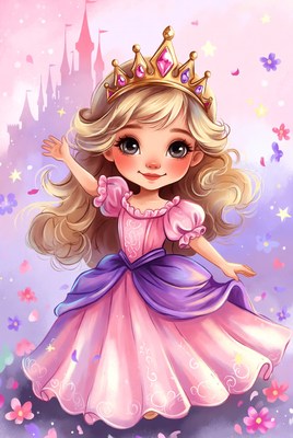Cute princess in pink dress
