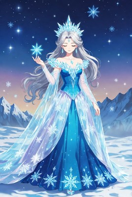 Enchanting ice queen in winter