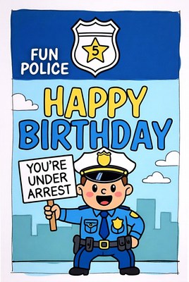 Fun police birthday celebration sign