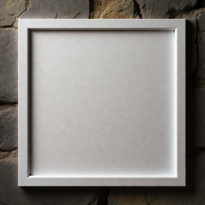 Blank frame on stone wall