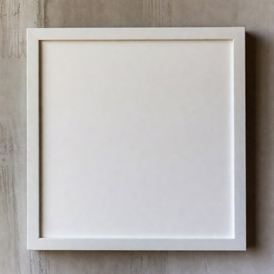 Blank white canvas on wall