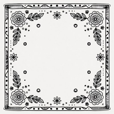 Floral border design with intricate details