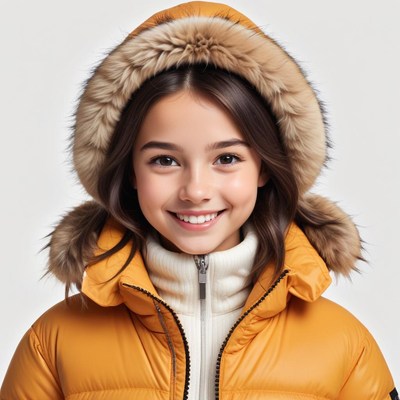 Smiling girl in winter coat