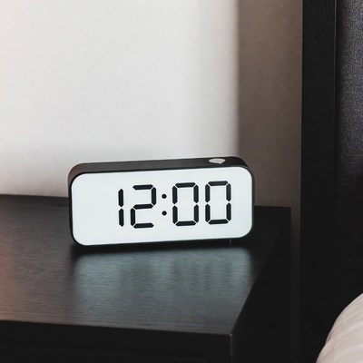 Digital clock showing midnight time