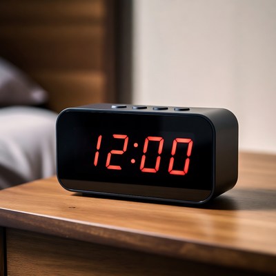 Digital clock showing midnight time