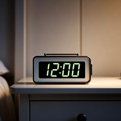 Digital clock showing midnight time