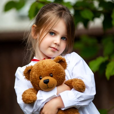 Sweet girl with teddy bear