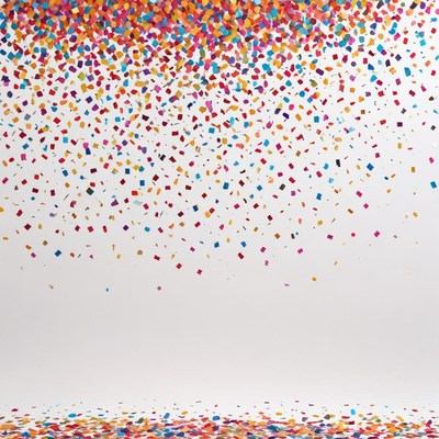 Colorful confetti falling down