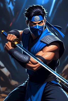 Ninja warrior ready for battle