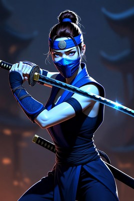 Skilled warrior in dark setting