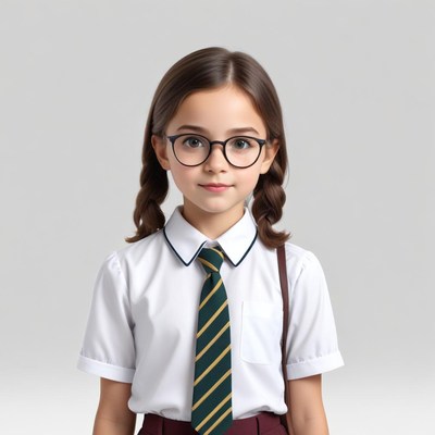 Young girl in school uniform