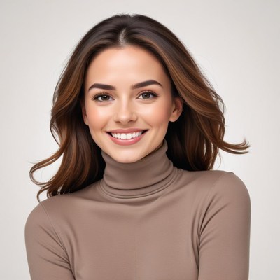 Young woman smiling warmly at camera