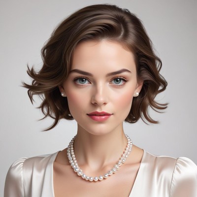 Elegant portrait of a woman with pearls