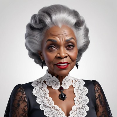 Elegant elderly woman in vintage attire