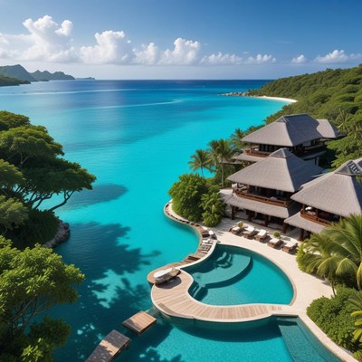 Serene beachside luxury resort retreat