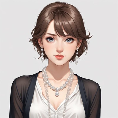 Elegant woman with pearl accessories