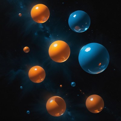 Colorful spheres in space background