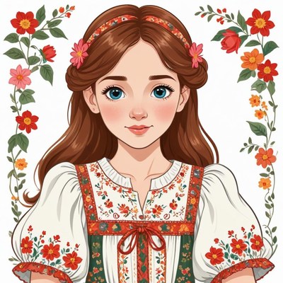 Young girl in traditional attire