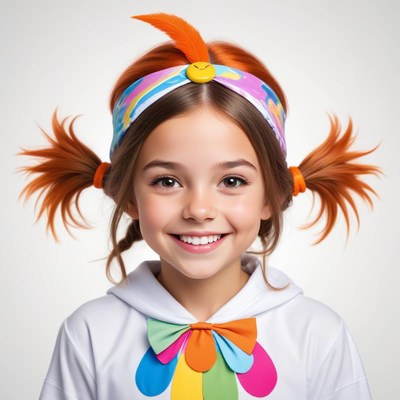Happy girl with colorful hairstyle