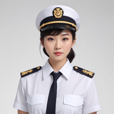 Female officer in white uniform