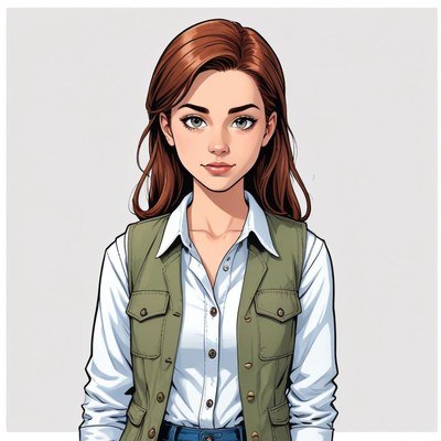 Young woman in casual outfit poses