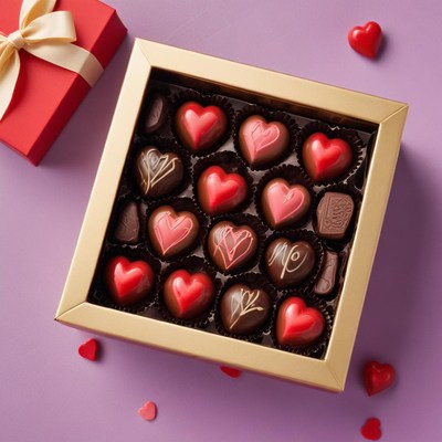 Sweet heart-shaped chocolate collection