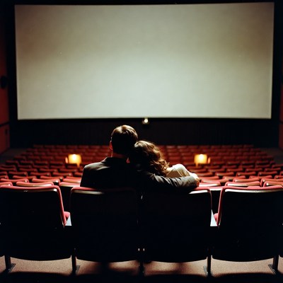 Couple enjoying movie night together