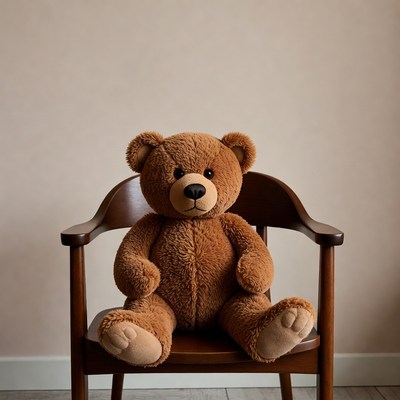 Cozy teddy bear on chair