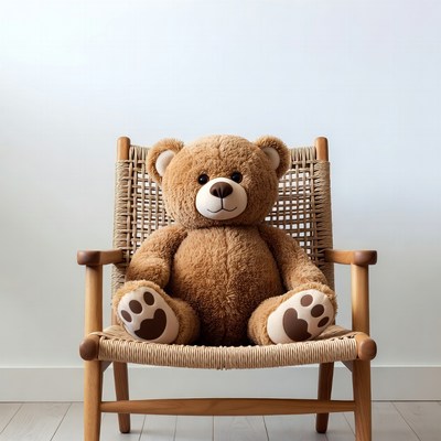 Cozy teddy bear on chair
