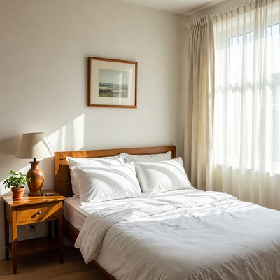 Bright and cozy bedroom interior design