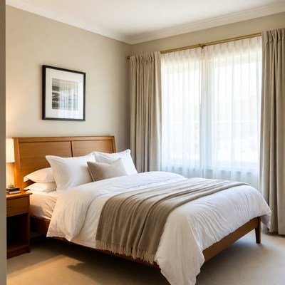 Cozy bedroom with natural light