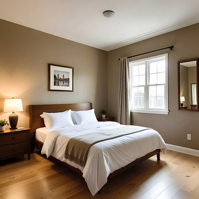 Cozy bedroom with natural light