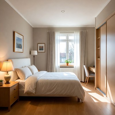 Cozy bedroom with natural light