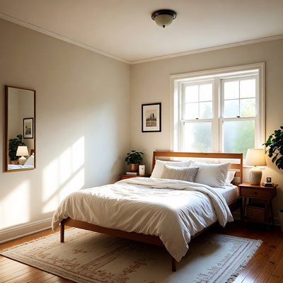 Bright and cozy bedroom setup