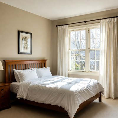 Cozy bedroom with natural light
