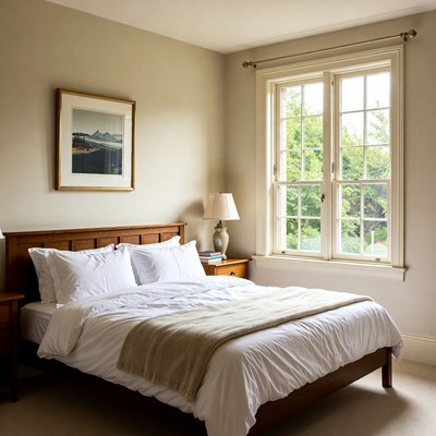 Cozy bedroom with natural light