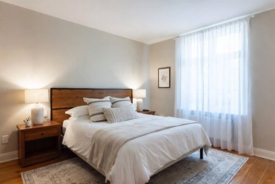 Cozy bedroom with natural light and decor
