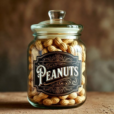 Peanuts in a glass jar