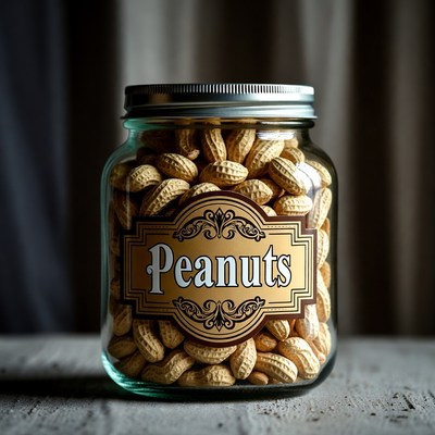 Peanuts in a glass jar